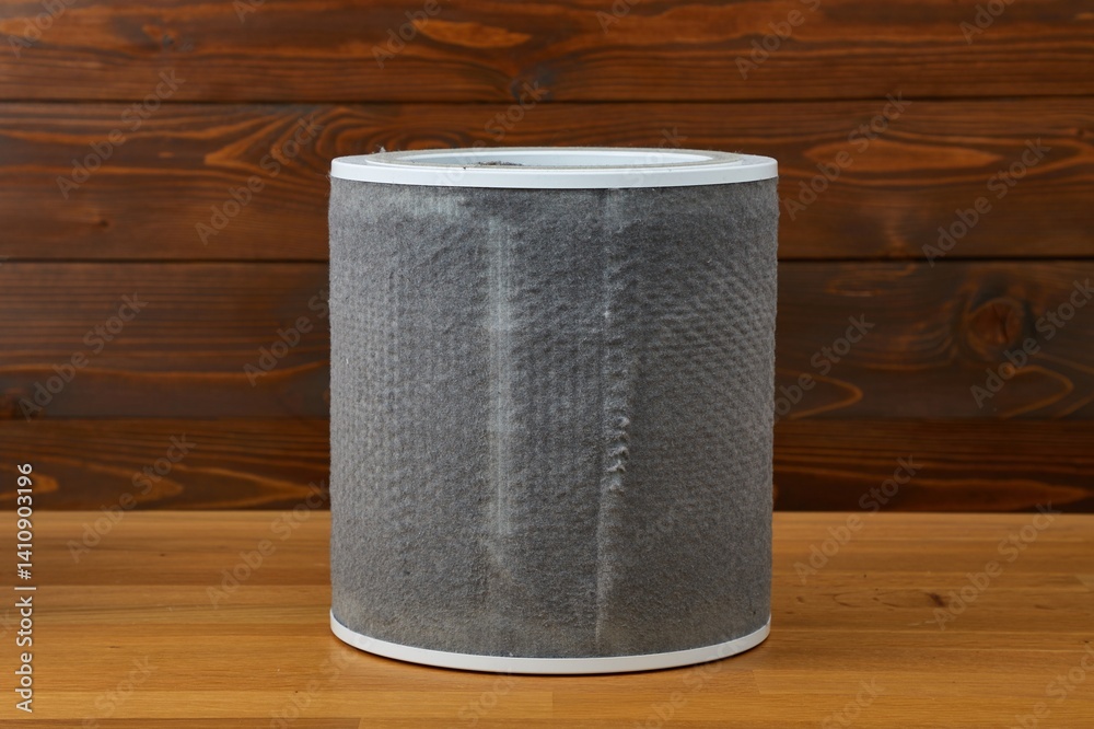 Dirty air purifier filter replacement, full of dust