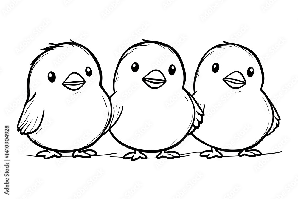 Adorable baby chicks illustration