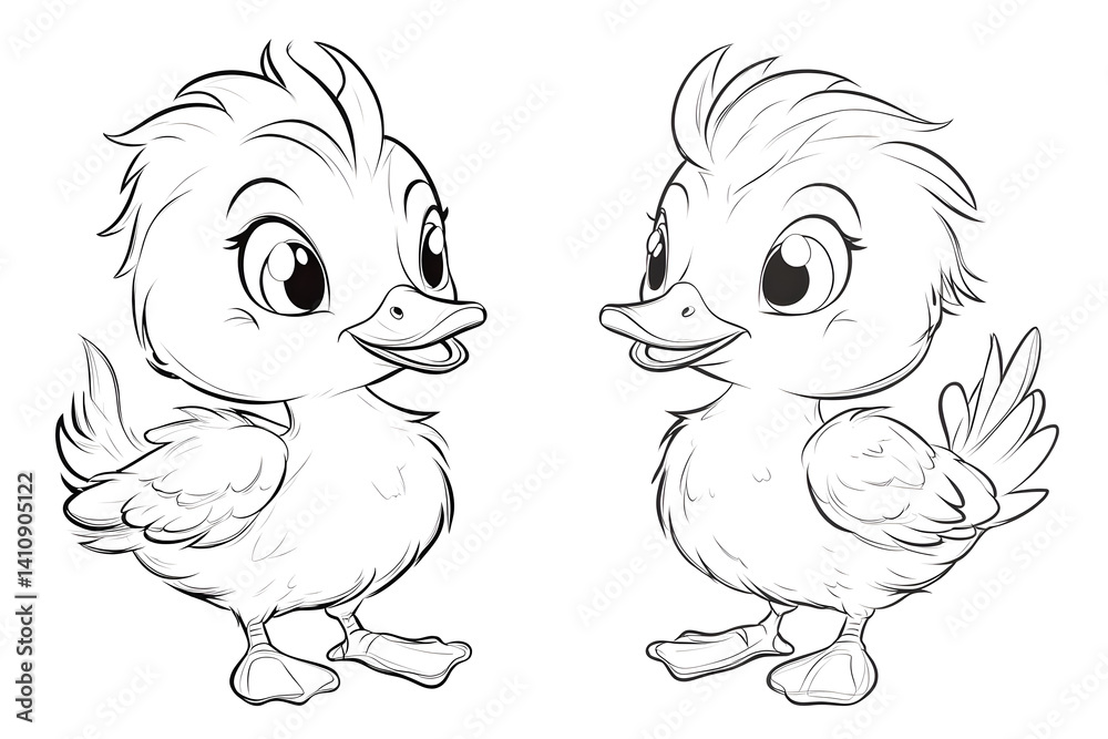 Adorable baby chicks illustration