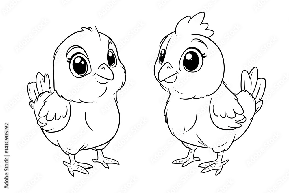 Adorable baby ducklings illustration