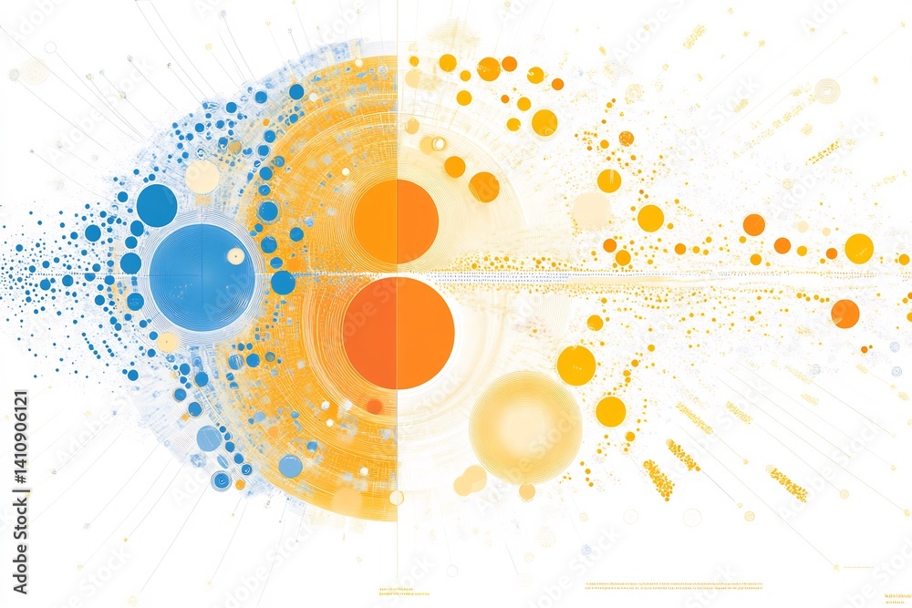 Obraz premium dynamic phylogenetic diagram, intricate and colorful, clean design, no text, white