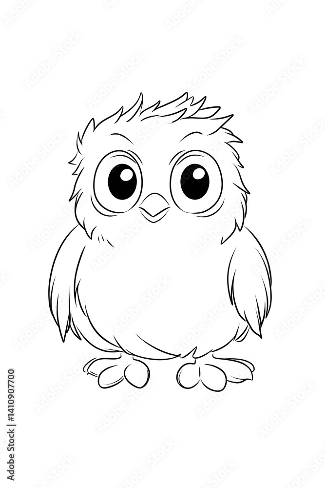 Adorable baby owl illustration
