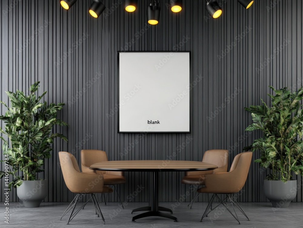 Modern room with table and chairs Modern room with table and chairs