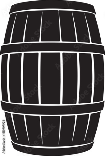 Wooden barrel vector icon. Wine barrel icon. Barrel flat sign design. Wine barrel symbol pictogram.