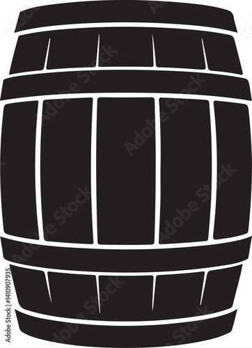 Wooden barrel vector icon. Wine barrel icon. Barrel flat sign design. Wine barrel symbol pictogram.
