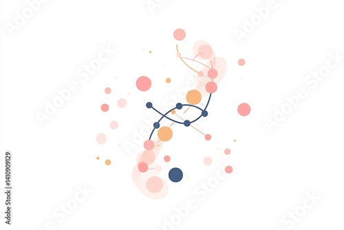 dynamic genomic illustration, showcasing various features and interactions, clean design, no text,
