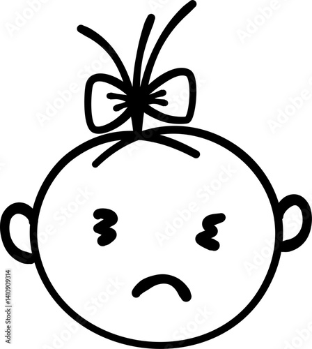 Frown baby outline