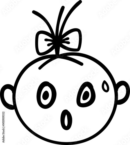 Horrified baby outline