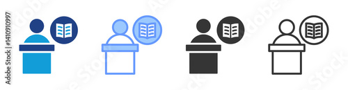 Librarian icon set multiple style collection