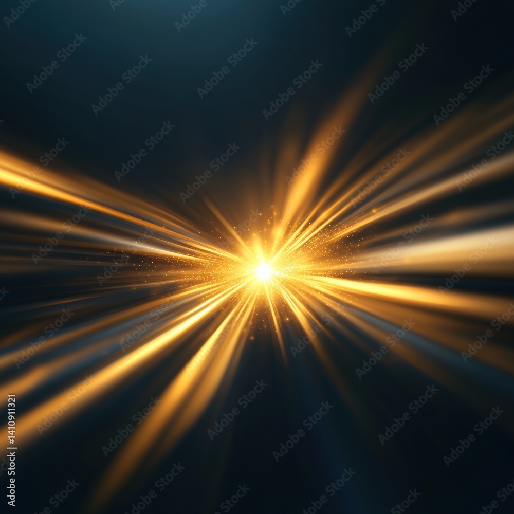Obraz premium Golden light speed blur