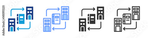 Interlibrary Loan icon set multiple style collection