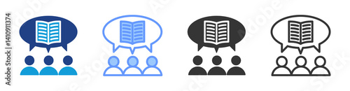 Study Group icon set multiple style collection