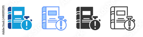 Overdue Notice icon set multiple style collection