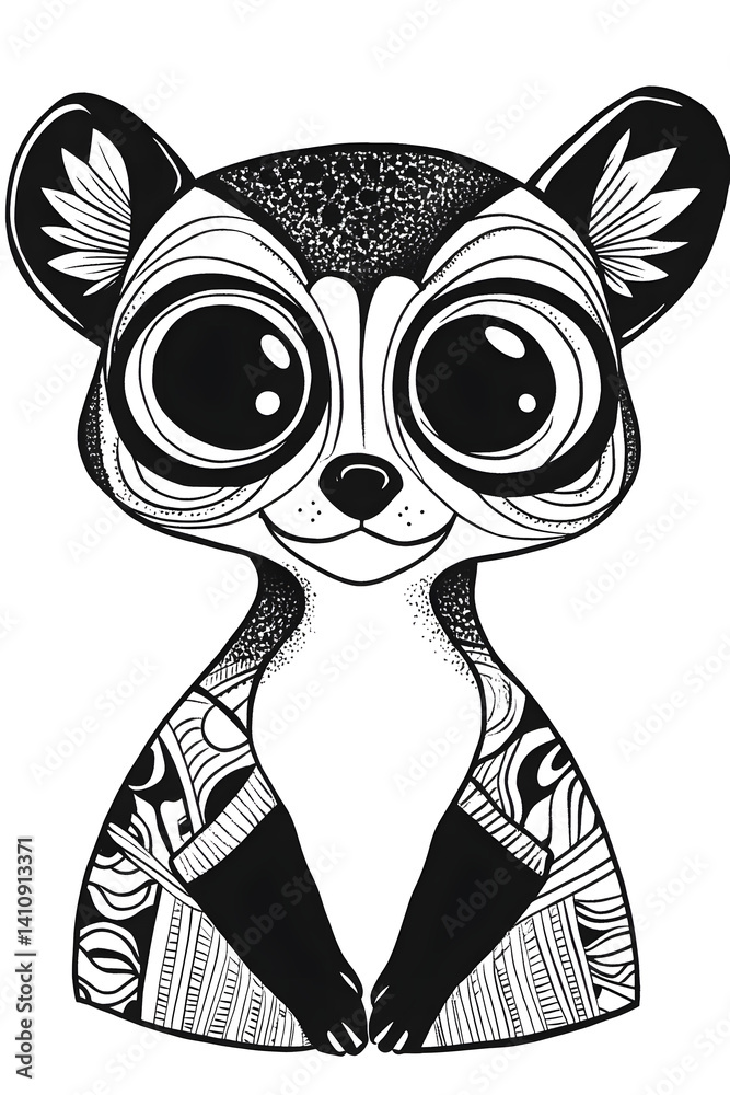 Adorable cartoon animal illustration