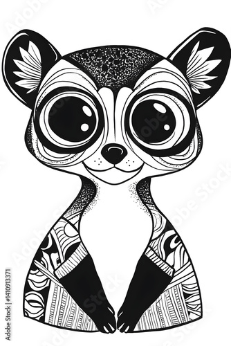 Obraz na płótnie Adorable cartoon animal illustration w salonie