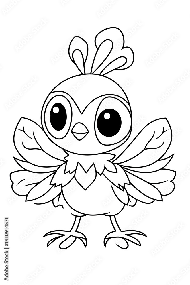 Adorable cartoon bird character illustration