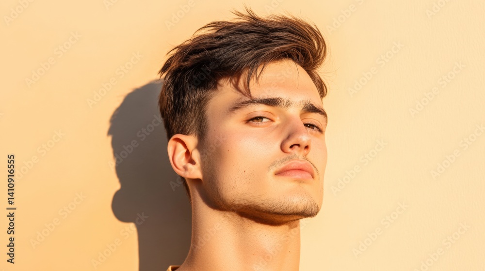 Young man posing in sunlight Young man posing in sunlight