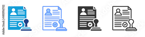 License icon set multiple style collection
