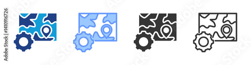 Territory icon set multiple style collection