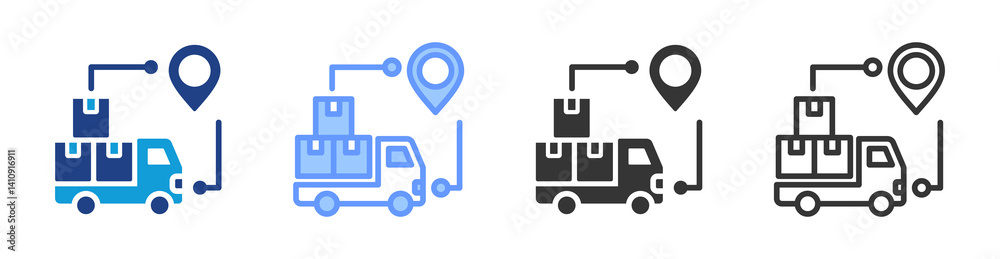 Obraz premium Supply Chain icon set multiple style collection