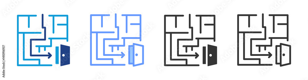 Exit Strategy icon set multiple style collection Exit Strategy icon set multiple style collection