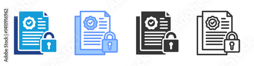 Confidentiality icon set multiple style collection