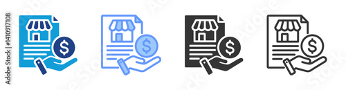 Lease icon set multiple style collection