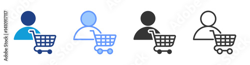 Customer icon set multiple style collection
