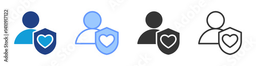 Loyalty icon set multiple style collection