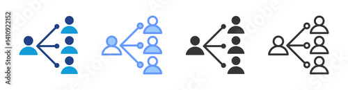 Delegation icon set multiple style collection