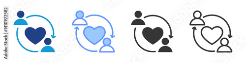 Empathy icon set multiple style collection