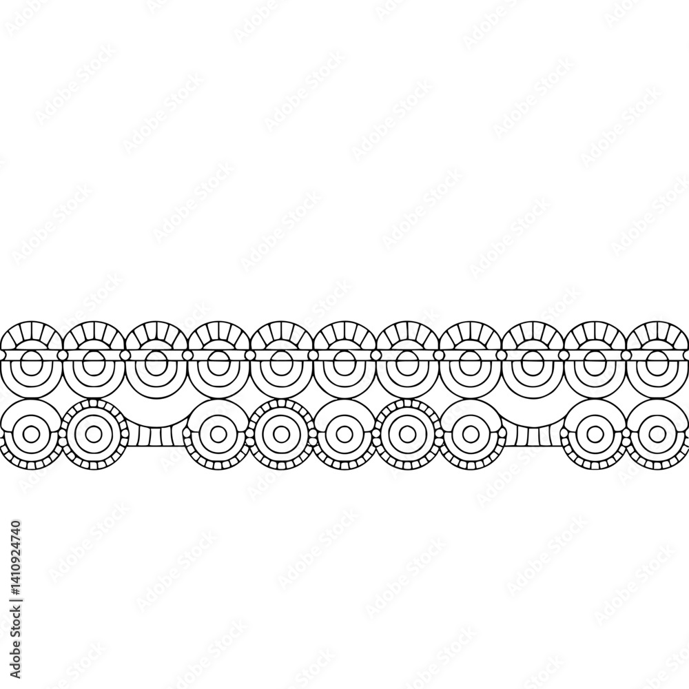 Geometric Border Design: Brown Circles on Beige Background Geometric Border Design: Brown Circles on Beige Background