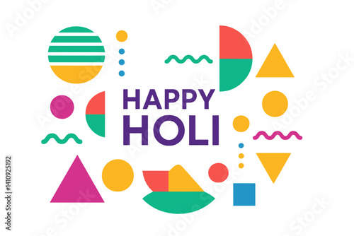 The festive occasion is marked by a creative flat minimal trendy style colorful geometric shape vector illustration used for background, poster, and banner template design