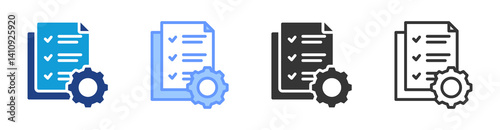 Job Preparation icon set multiple style collection