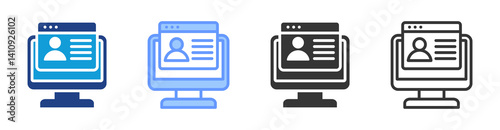 Job Application icon set multiple style collection