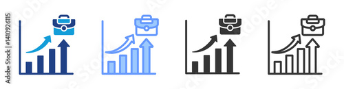 Job Market icon set multiple style collection