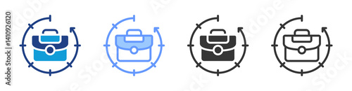 Work Experience icon set multiple style collection