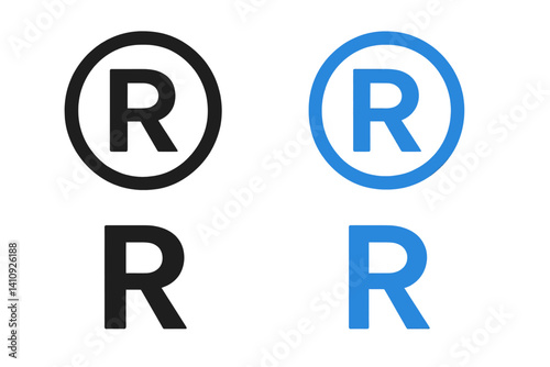 Registered trademark icons are depicted in blue and black on a white-colored background