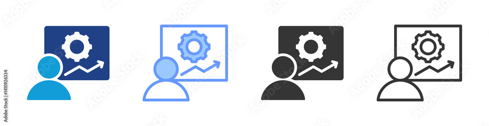 Job Training icon set multiple style collection Job Training icon set multiple style collection
