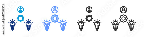 Synthesis icon set multiple style collection
