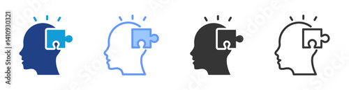 Comprehension icon set multiple style collection