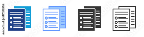 Practice Tests icon set multiple style collection