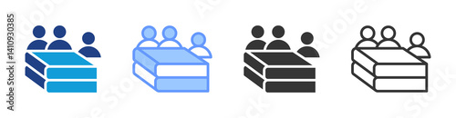 Study Groups icon set multiple style collection