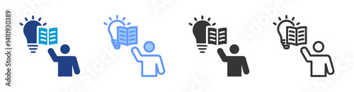 Active Learning icon set multiple style collection