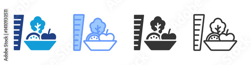 Nutrition icon set multiple style collection