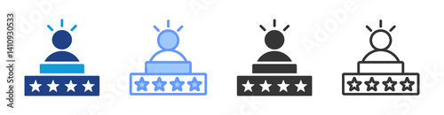Confidence icon set multiple style collection