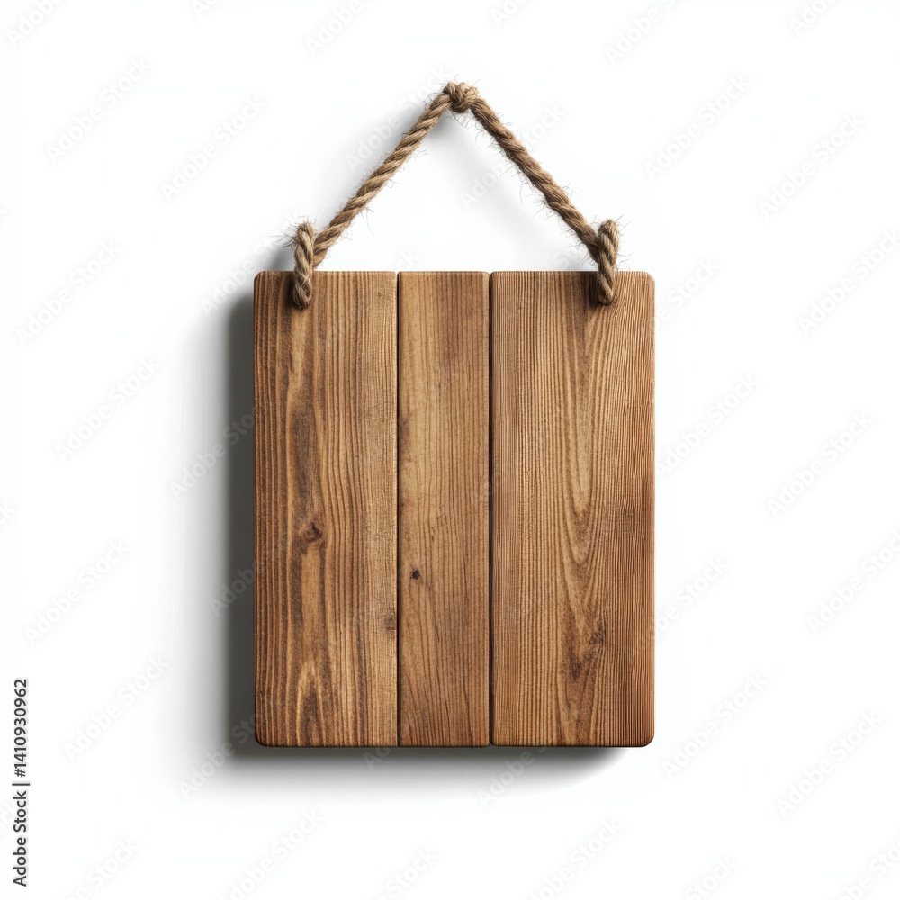 Fototapeta premium Wooden sign hanging on rope