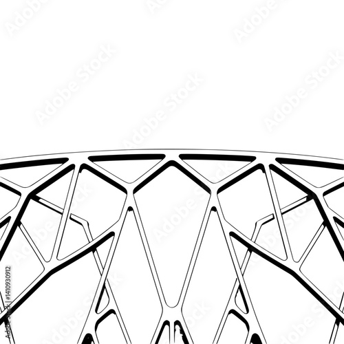 Geometric Black and White Structure: Modern Design, Abstract Lines