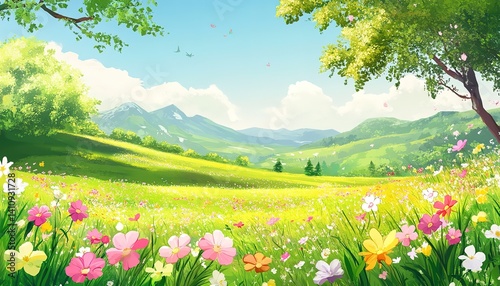 background nature anime japanese style