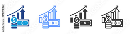 Inflation icon set multiple style collection